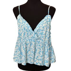 NORDSTROM ABOUND ~ Spaghetti Strap Neck Floral Print Top XS 100% VISCOSE